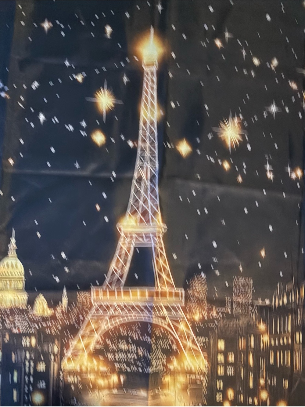 Eiffel Tower Sparkle Print - Gold on Black Canvass - Picture 2 of 2